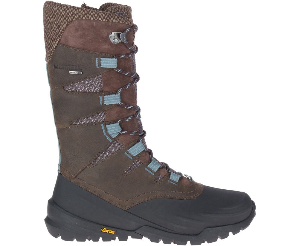 Kozaki Merrell Damskie Brązowe - Thermo Aurora 2 Tall Shell Waterproof - 098532-CJN